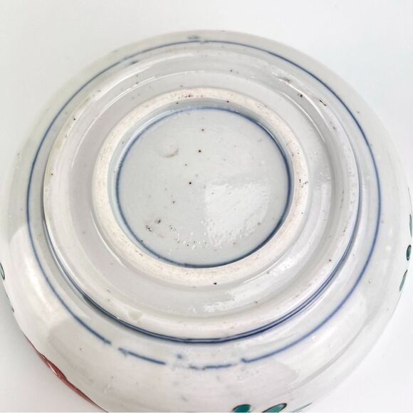 Japanese Imari Polychrome Vintage Meiji Period Flower Landscape Scene Arita Bowl - Picture 12 of 16